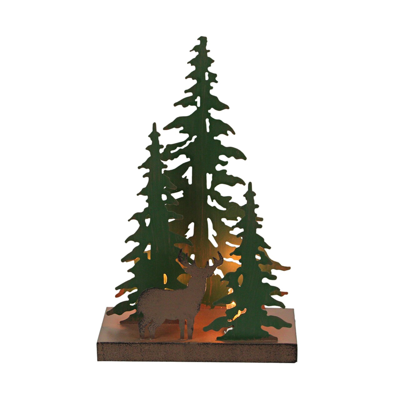 Rustic Metal Deer Forest Stroll Accent Lamp Decorative Woodland Cabin Home Decor